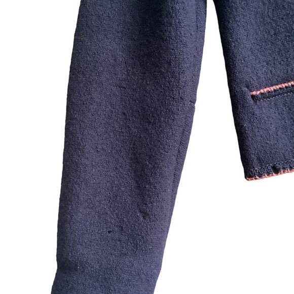 VTG Bayern-Walk Pure Wool Lady Jacket/Cardigan Navy Blue & Pink M #260C - Picture 7 of 12